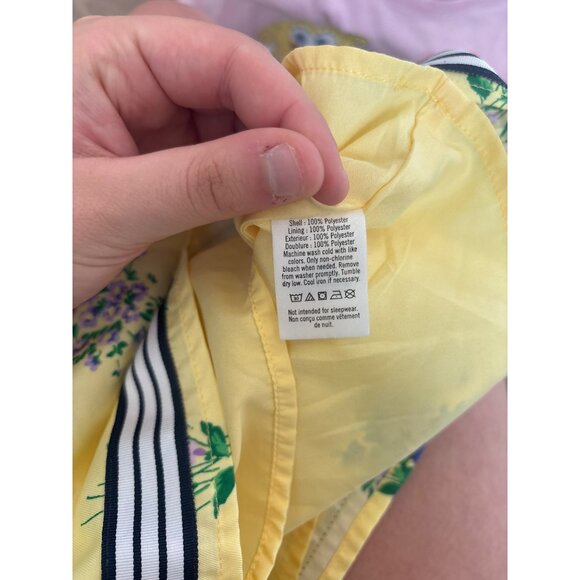 Janie & Jack Baby Girls Yellow Floral Dress 12-18 Months Polyester Short Sleeve - Picture 5 of 5